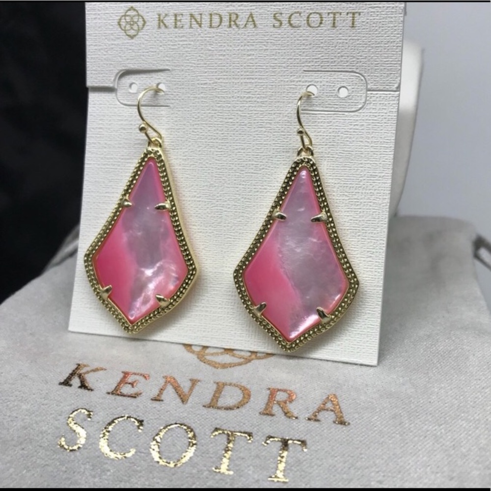 Kendra Scott Alex Drop Earrings Pink Pearl & Gold